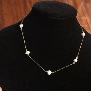 Green freshwater pearl necklace